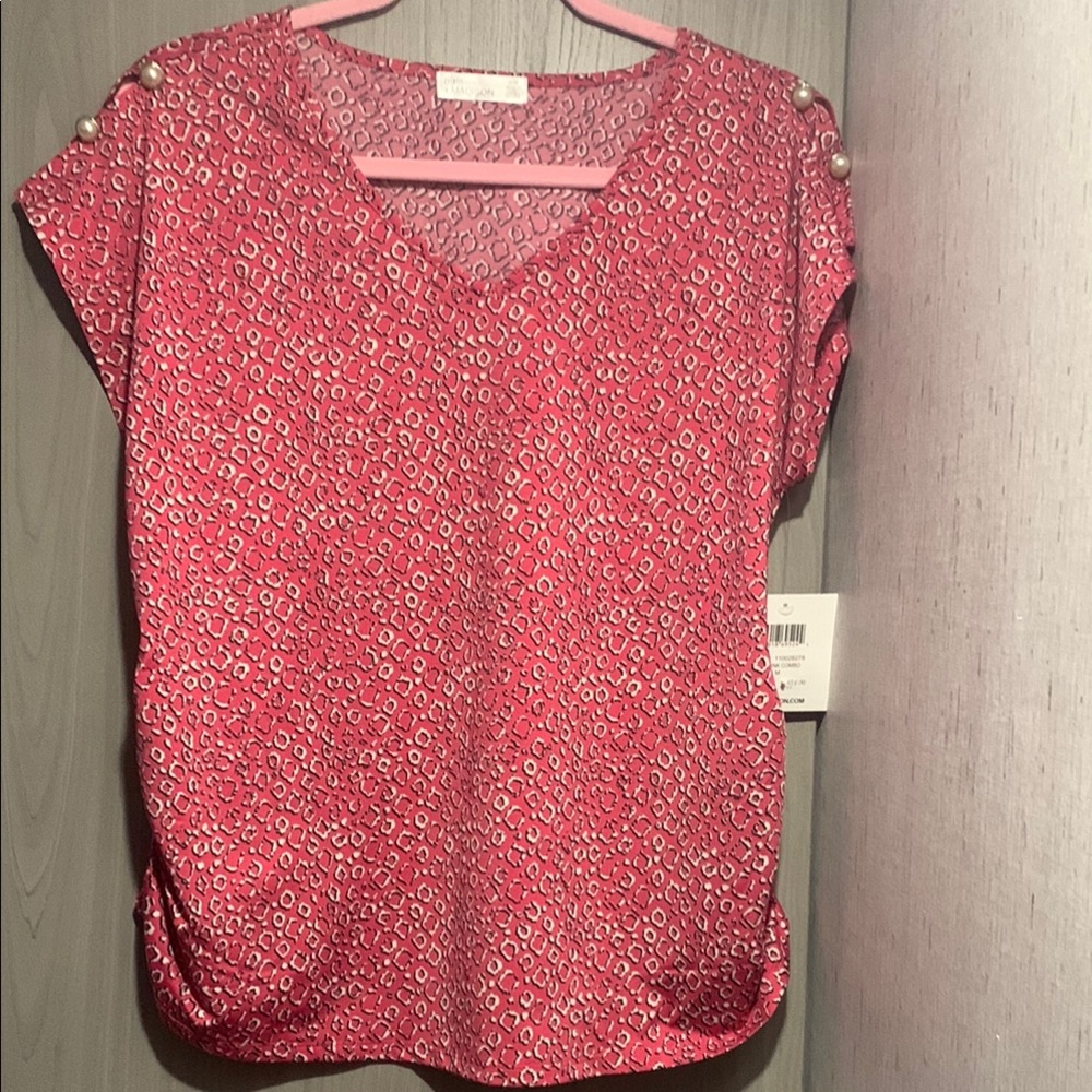 89th & Madison NWT Multiple Sizes Pink Patterned Women's Top - Picture 11 of 13